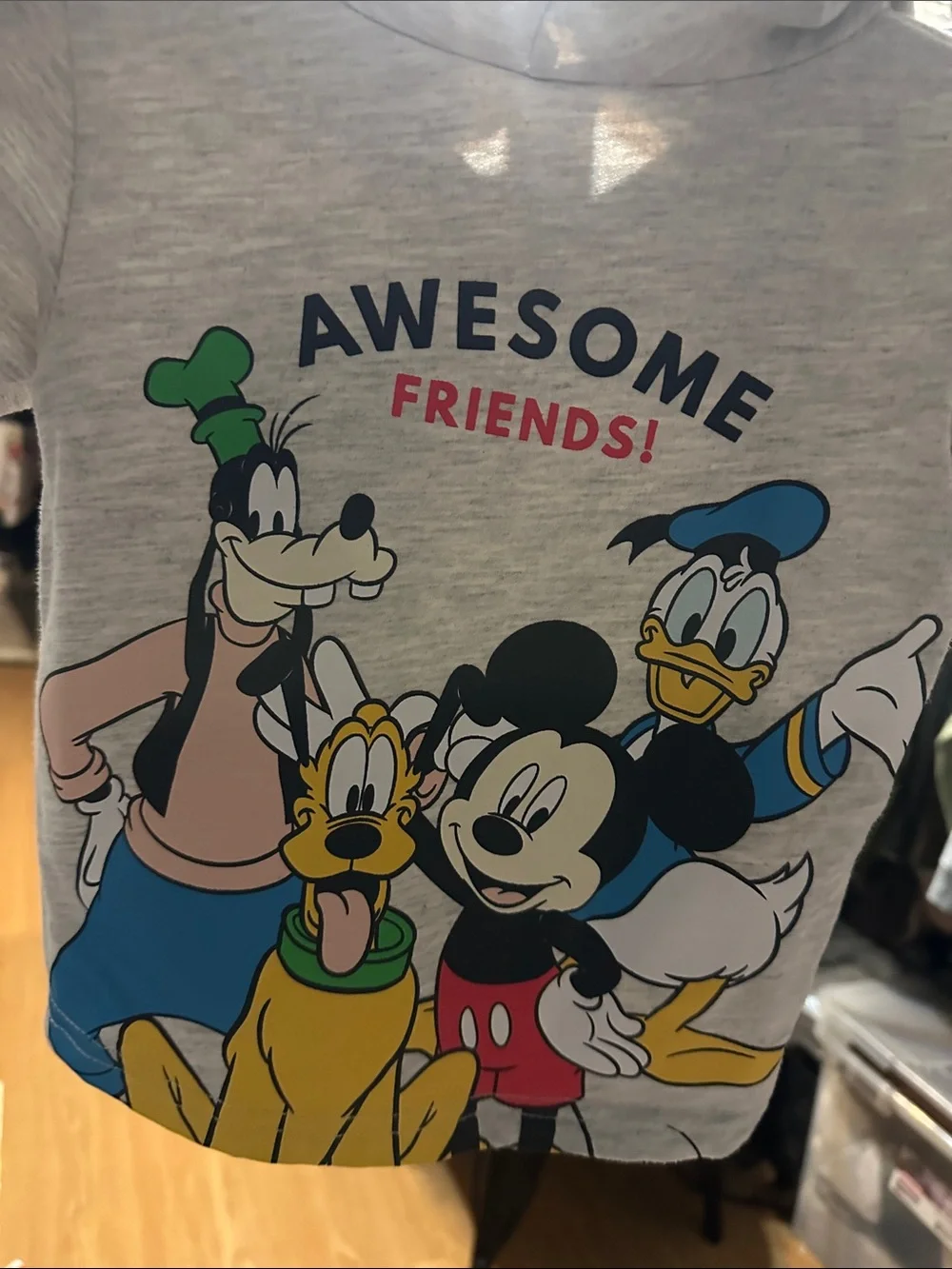 GAP Light Gray Mickey Mouse Hooded Short Sleeve Tee